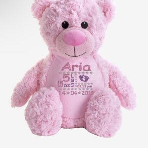 Pink Bear Birth Block Design Pink