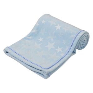 Blue Star Embossed Mink Blanket Name & Date Design