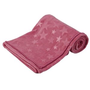 Pink Star Embossed Mink Blanket Name & Date Design